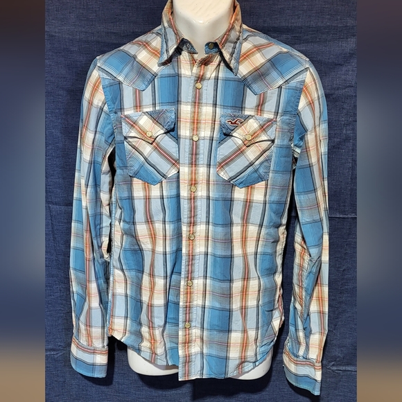 Hollister California western snap button LS shirt size small - Picture 1 of 4